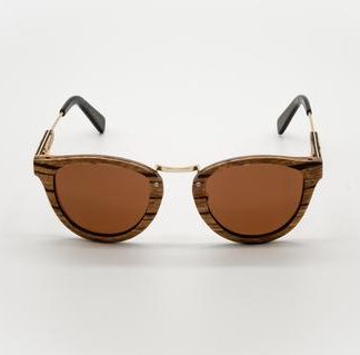 Polarized Zebra Wood Fighter Sunglasses (Full Frame)