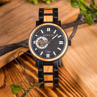 𝐒 𝐍 𝐄 𝐙 𝐀 𝐑®LUXURY AUTOMATIC MECHANICAL WOODEN TIMEPIECE
